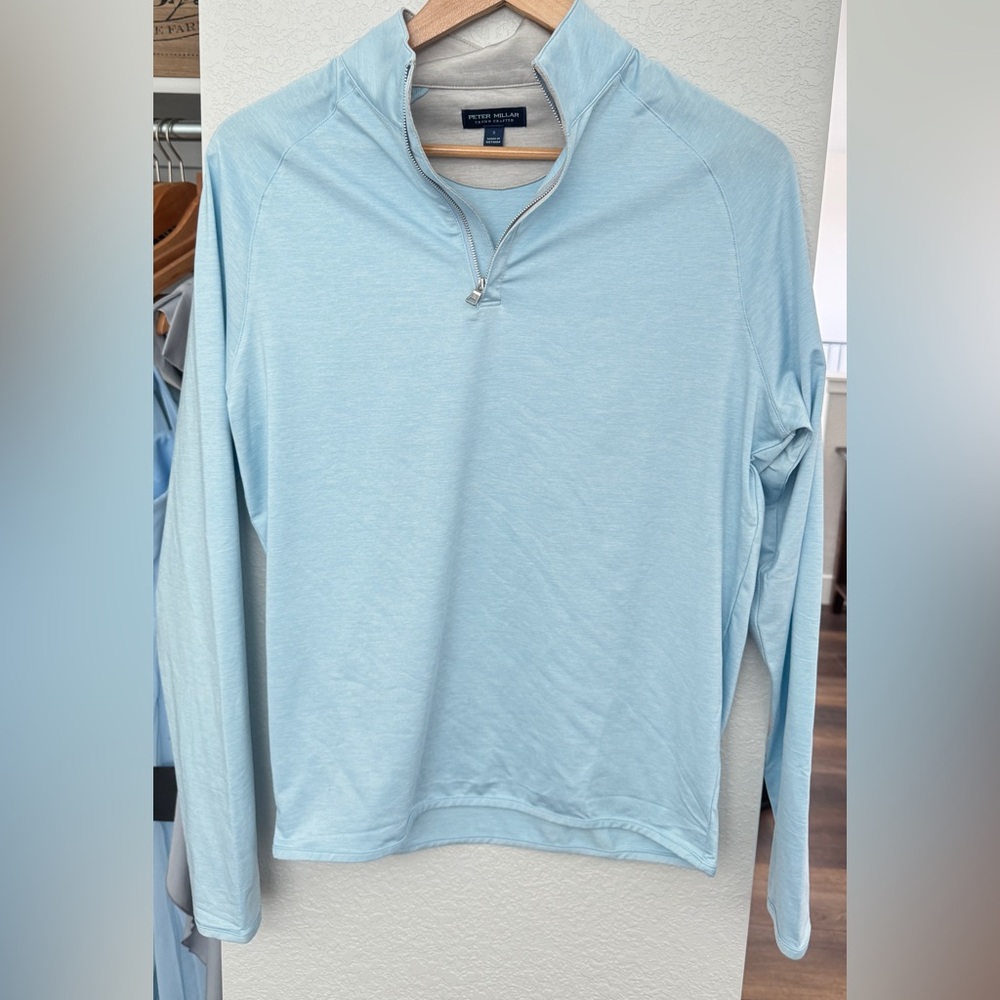 Peter Millar Sky Blue Half-Zip Pullover